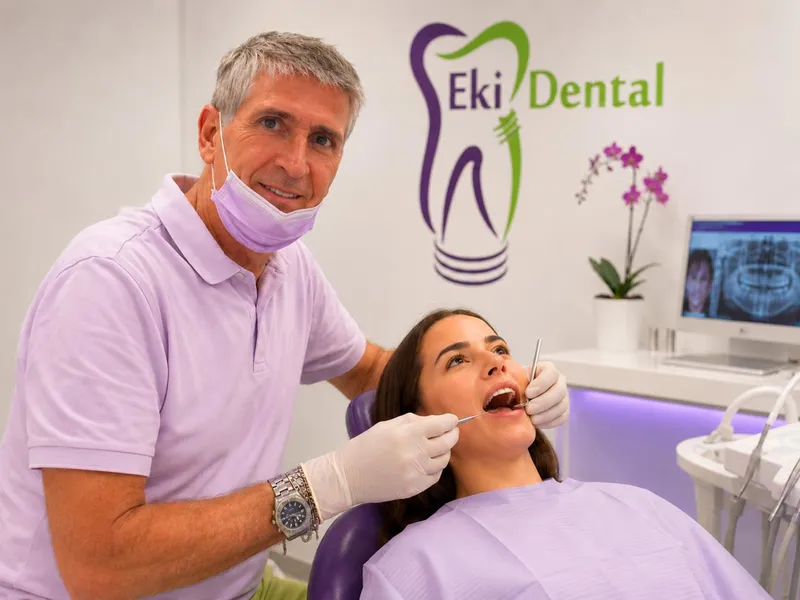 El Dr. Ekkehard Pfitzenmaier atiende a una paciente en Clínica EkiDental
