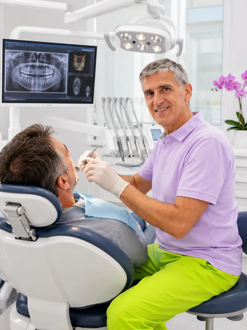El Dr. Ekkehard Pfitzenmaier con un paciente